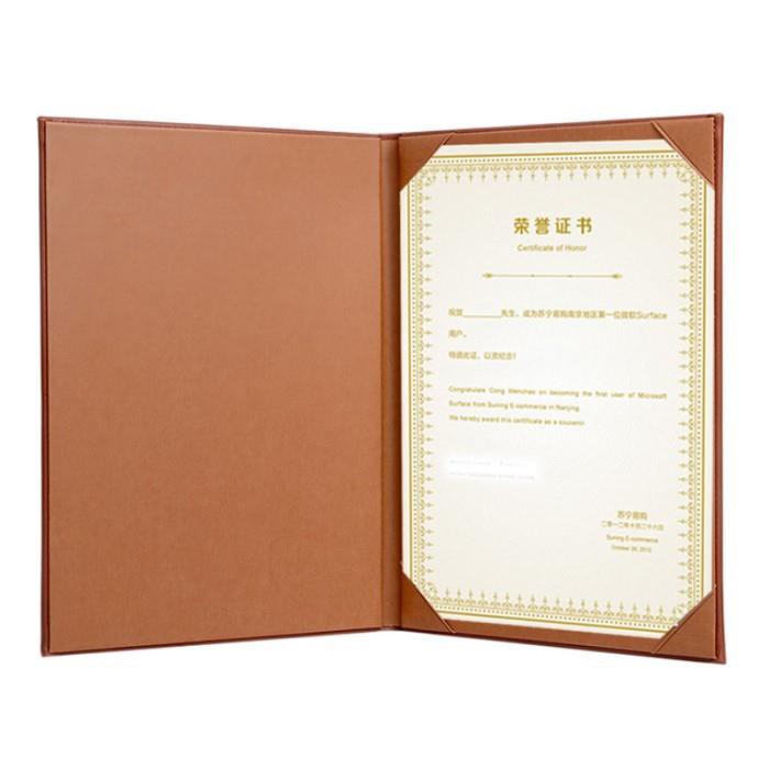 Hardcover PU Leather Certificate Holder