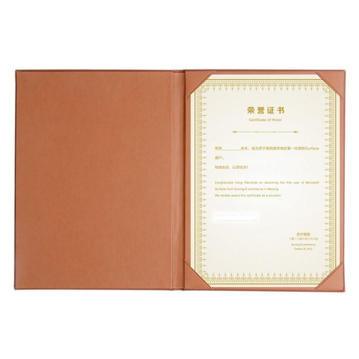 Hardcover PU Leather Certificate Holder