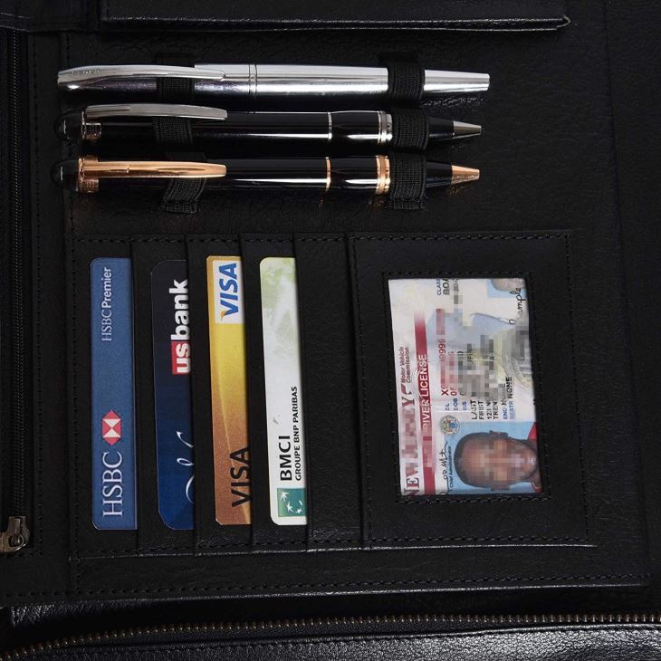 Black PU Leather Portfolio A4