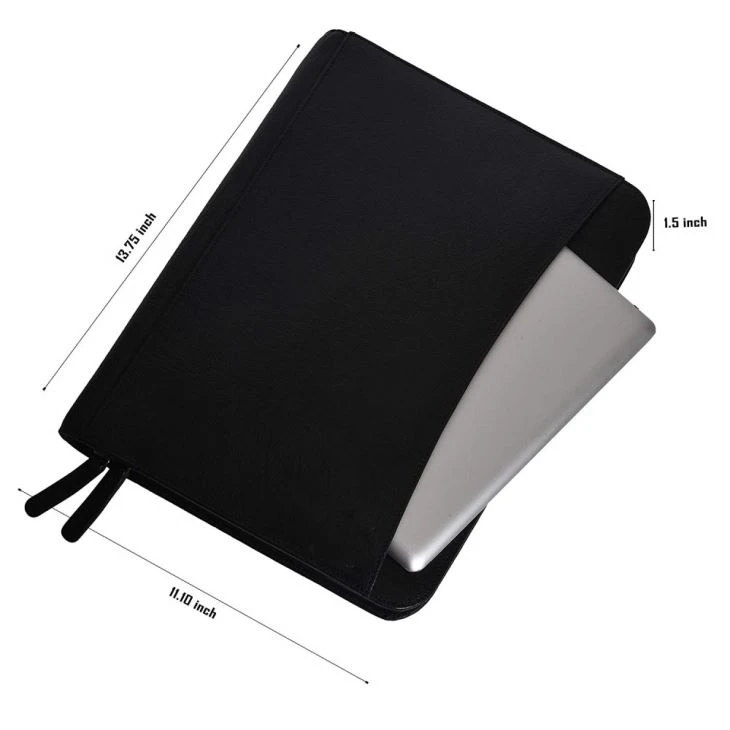 Black PU Leather Portfolio A4