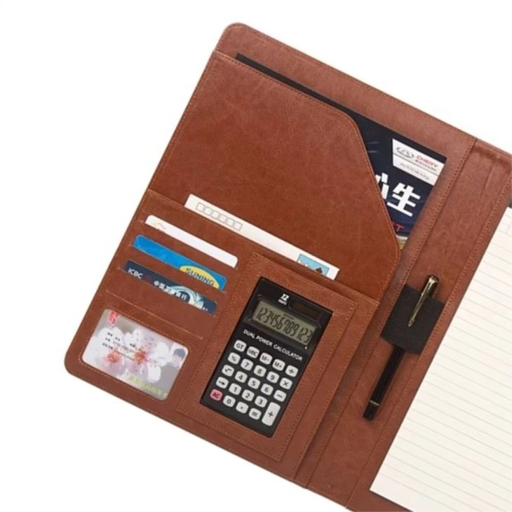 Leather Compendium With Calculator